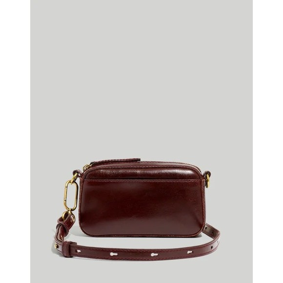 Madewell Handbags - Madewell The Box Leather Carabiner Mini Crossbody Bag Espresso Bean OS